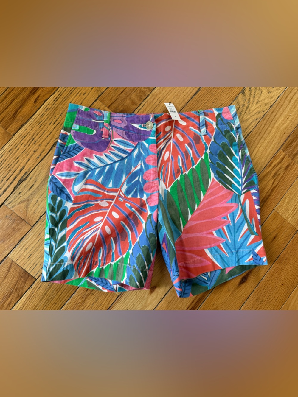 Talbots Vibrant Floral Botanical Cotton Blend Chino Shorts Women’s Size 4 NWT - Picture 3 of 15